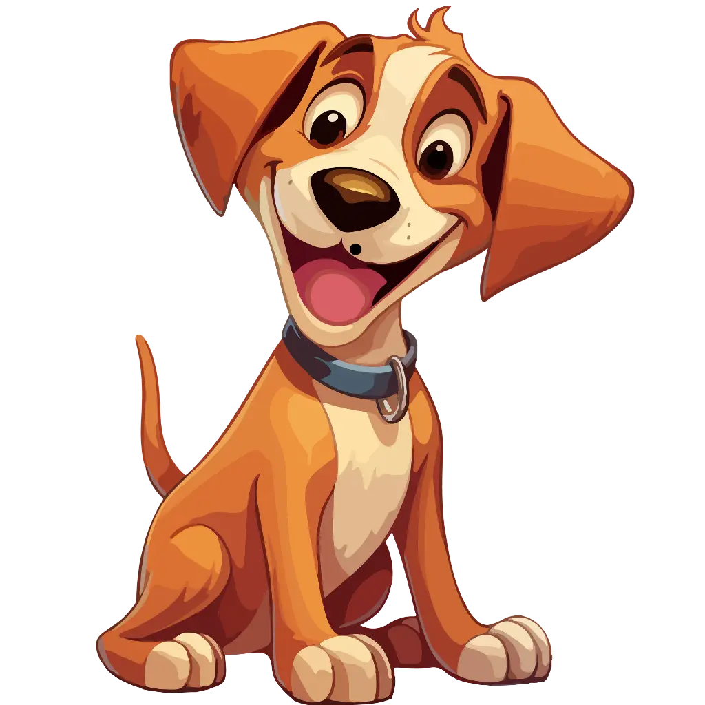 cartoon-dog-sitting-and-smiling-on-a-white-background